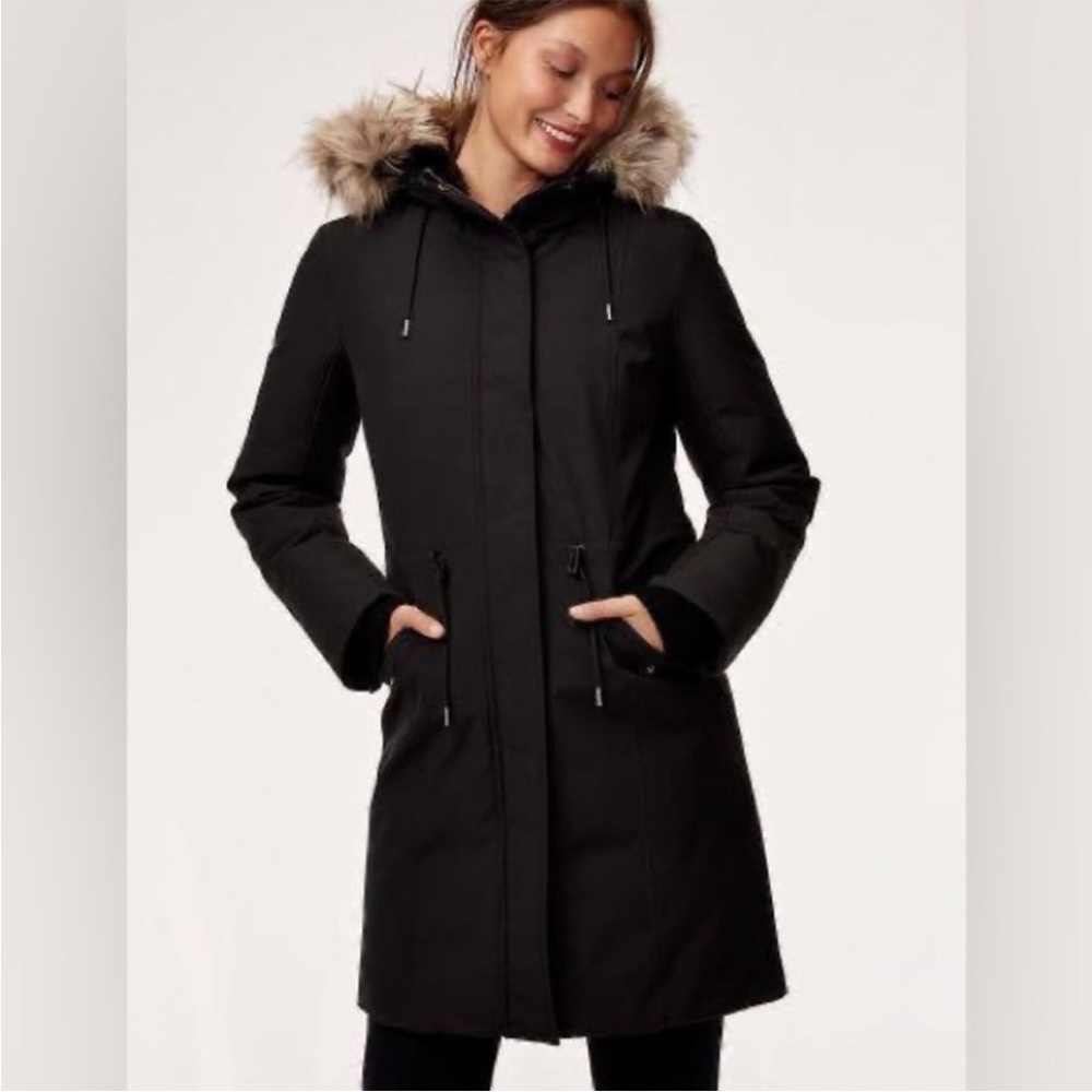 Aritzia Wilfred Beaufort Down Hooded Parka Coat Black
